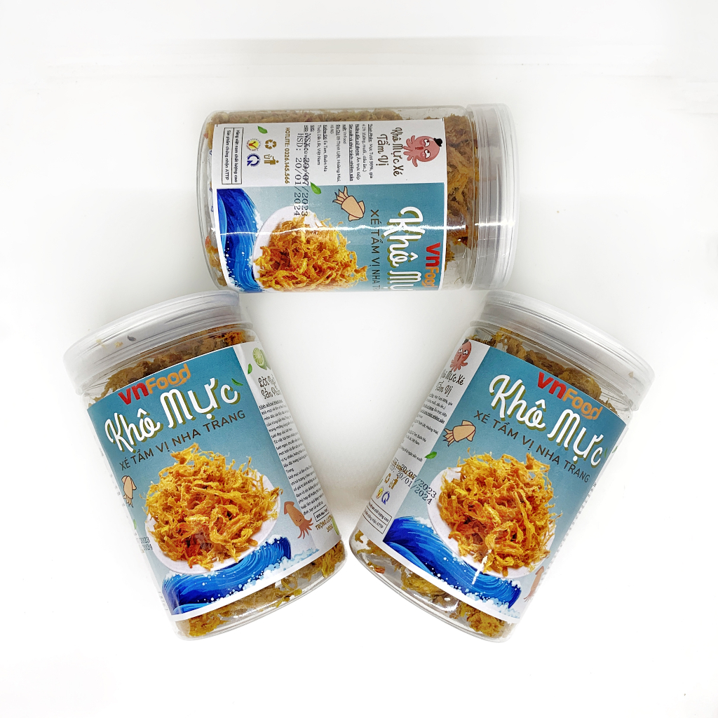 [ Hũ 300-500gr ] Mực Xé Tẩm Vị  Nha Trang Đảm Bảo ATTP VnFood