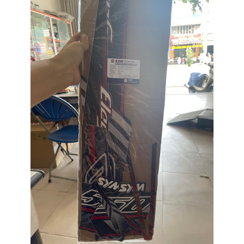Bộ tem xe Elegant 50cc đỏ đen | Shopee Việt Nam