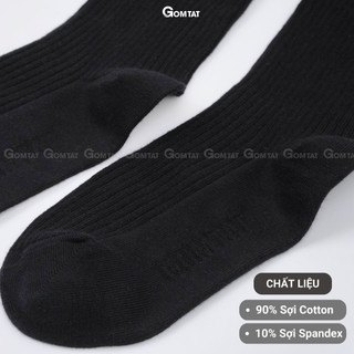 Combo 4 đôi tất vớ nam cổ cao công sở đi giày tây GOMTAT, họa tiết gân chìm màu đen - STA-TAY10-CAO-DEN-CB4