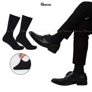 Tất vớ đen cổ cao nam 25cm GOMTAT mẫu gân chìm, chất liệu cotton cao cấp êm mềm đi thoáng - STA-TAY10-CAO-DEN