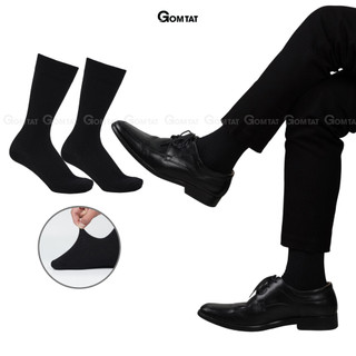 Tất vớ đen cổ cao nam 25cm GOMTAT mẫu gân chìm, chất liệu cotton cao cấp êm mềm đi thoáng - STA-TAY10-CAO-DEN