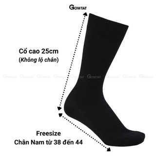 Tất cổ cao nam GOMTAT dài 25cm, chất liệu cotton cao cấp êm chân, mềm mại, thoáng mát  - STA-TAY10-CAO