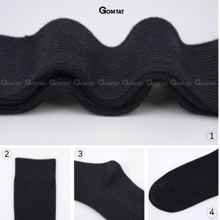 Tất vớ đen cổ cao nam 25cm GOMTAT mẫu gân chìm, chất liệu cotton cao cấp êm mềm đi thoáng - STA-TAY10-CAO-DEN