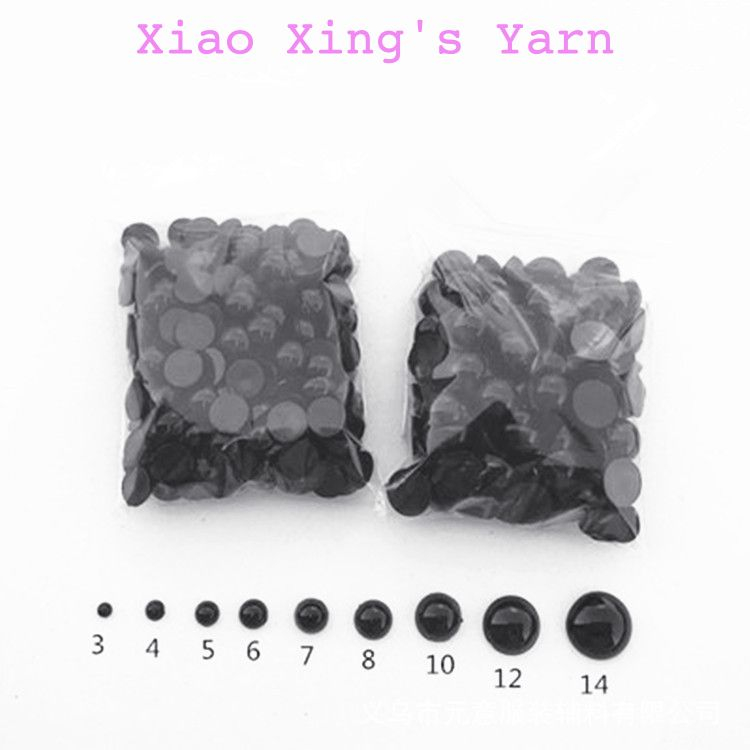 Túi 100 mắt thú dán gấu bông đủ size màu đen đan móc len thủ công ...