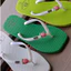 Dép Kẹp Nữ Xỏ Ngón Mũi Vuông HD Handmade Đính Sticker Trái Dâu Đế Cao Su Mềm Êm Chân TLH03