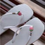 Dép Kẹp Nữ Xỏ Ngón Mũi Vuông HD Handmade Đính Sticker Trái Dâu Đế Cao Su Mềm Êm Chân TLH03