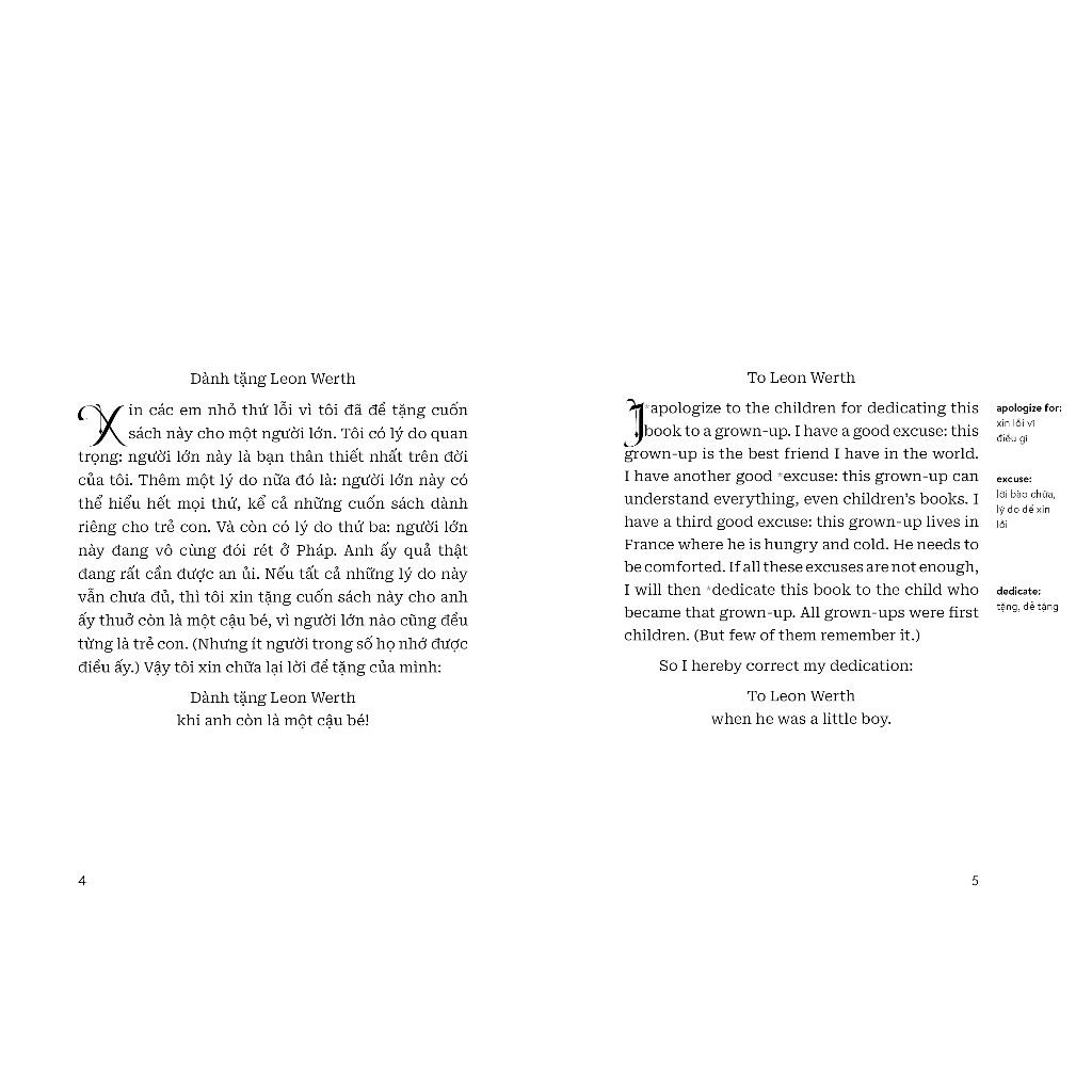 Sách Antoine de Saint-Exupéry - The Litter Prince : Hoàng Tử Bé (Song Ngữ Việt-Anh), tặng kèm file nghe & note từ vựng
