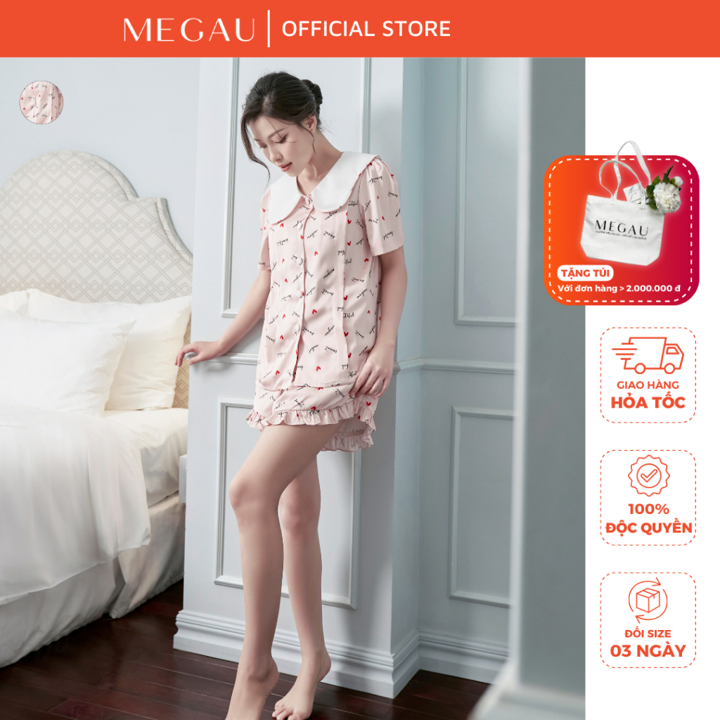 BEAUTE – Set đồ ngủ cộc tay dành cho mẹ bầu và sau sinh thương hiệu MEGAU