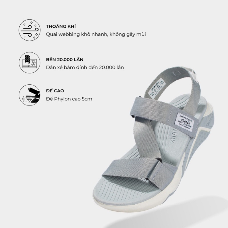 Ảnh Giày sandals Shondo F7 racing xám trắng F7R2022 4