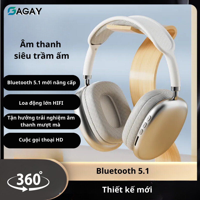 Product image Tai nghe AIR MAX P9, tai nghe bluetooth 5.1 chống ồn, âm thanh trầm ấm GAGAY 4