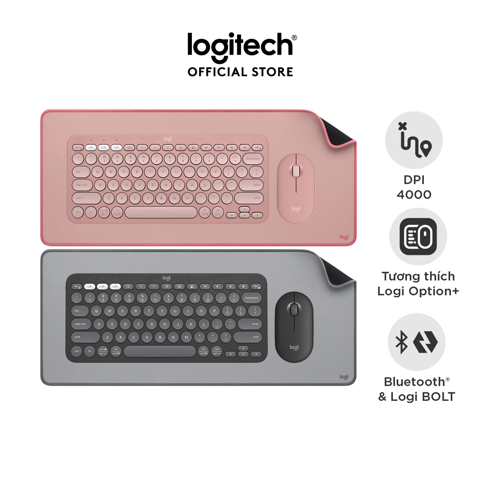 Combo Bàn phím Logitech K380s | Chuột Logitech M350s | Bàn di Chuột Logitech Deskmat