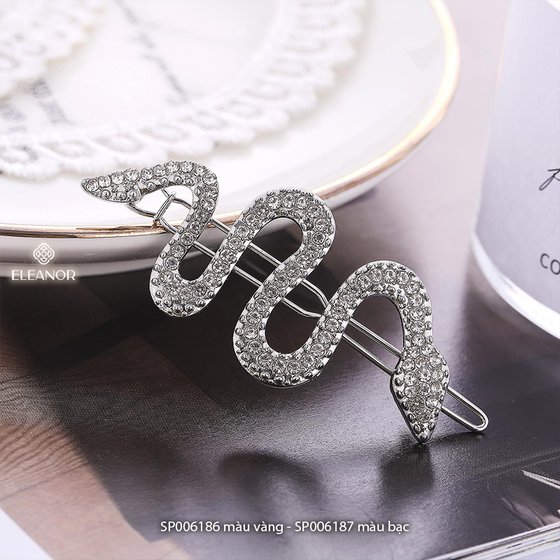 Kẹp tóc nữ Eleanor Accessories hình rắn đính đá kẹp tóc mái độc đáo phụ kiện tóc 6186