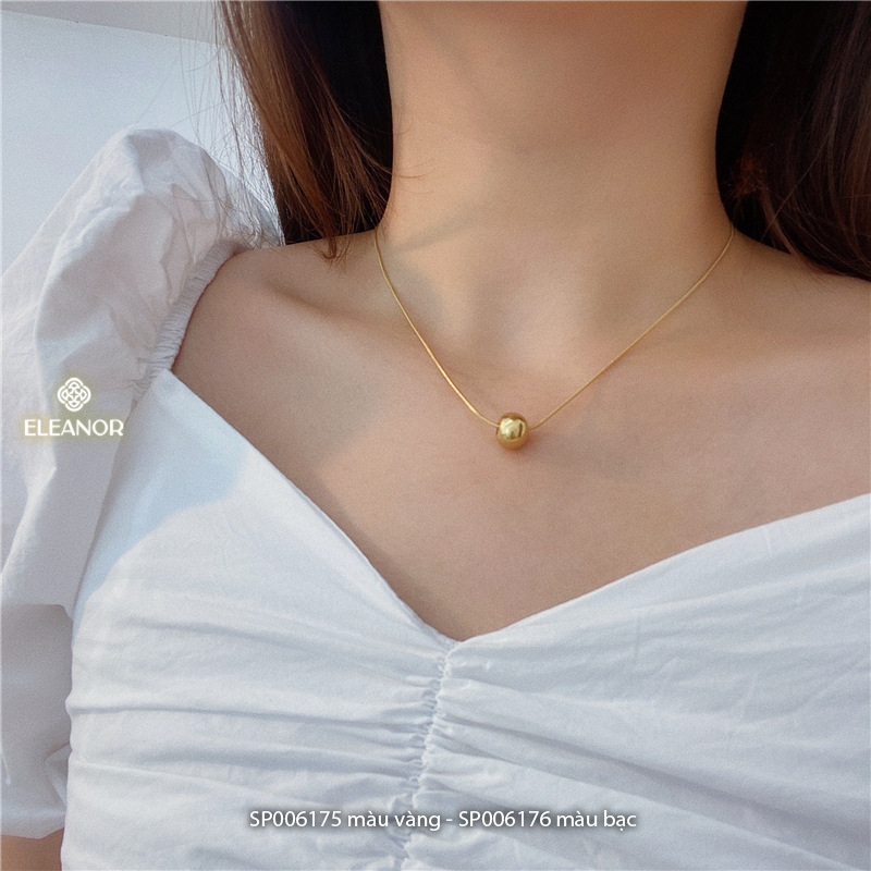Dây chuyền nữ Eleanor Accessories thiết kế mặt tròn trơn vòng cổ basic phụ kiện trang sức 6175