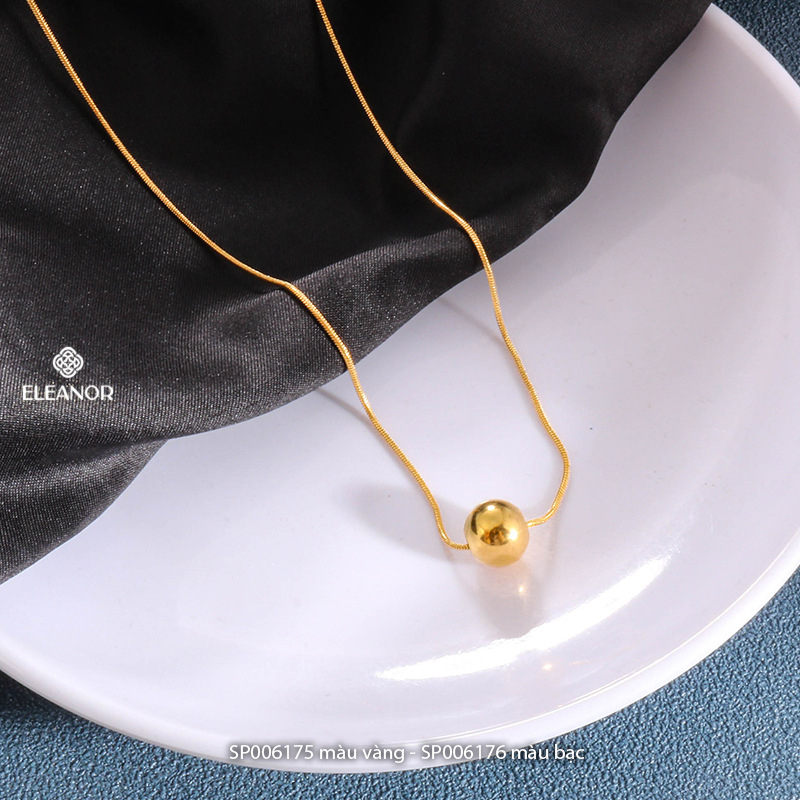 Dây chuyền nữ Eleanor Accessories thiết kế mặt tròn trơn vòng cổ basic phụ kiện trang sức 6175
