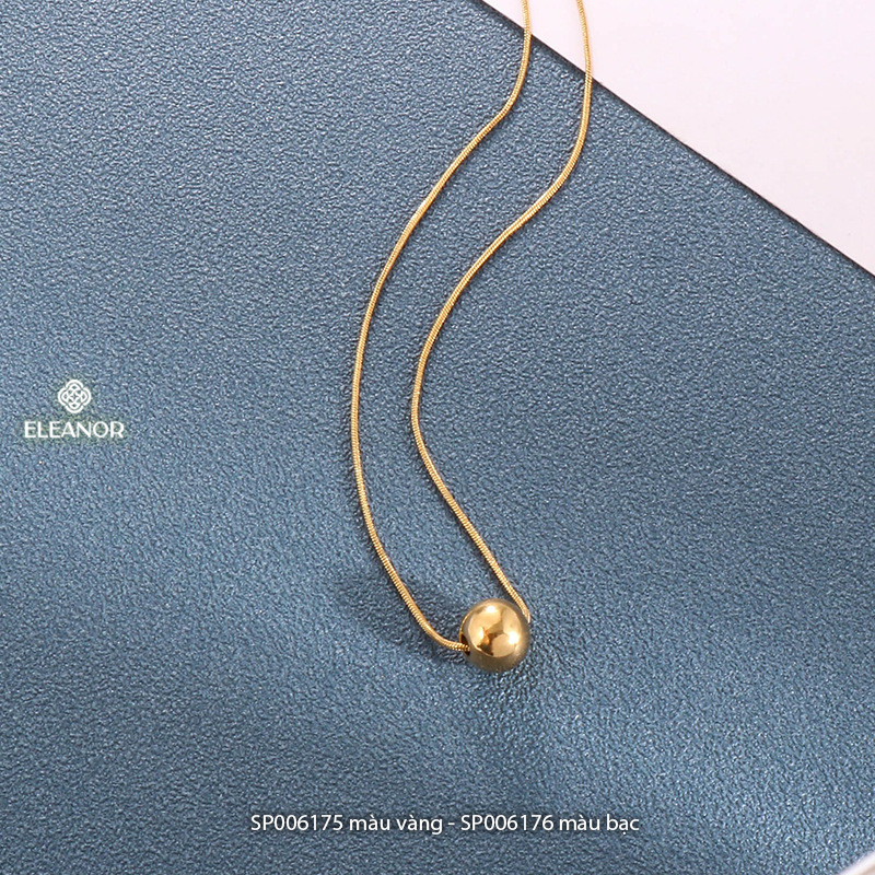 Dây chuyền nữ Eleanor Accessories thiết kế mặt tròn trơn vòng cổ basic phụ kiện trang sức 6175
