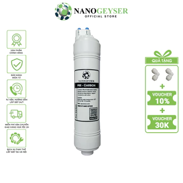 Lõi đúc Pre Carbon Nano Geyser, Lõi lọc nước số 2 máy RO lõi đúc, Dùng cho máy lọc nước RO lõi đúc, Karofi, Kangaroo,...