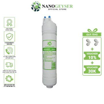 Lõi đúc Sediment 5 Micron Nano Geyser, Lõi lọc nước số 1 máy RO lõi đúc, Dùng cho máy lọc nước RO lõi đúc, Karofi Slim