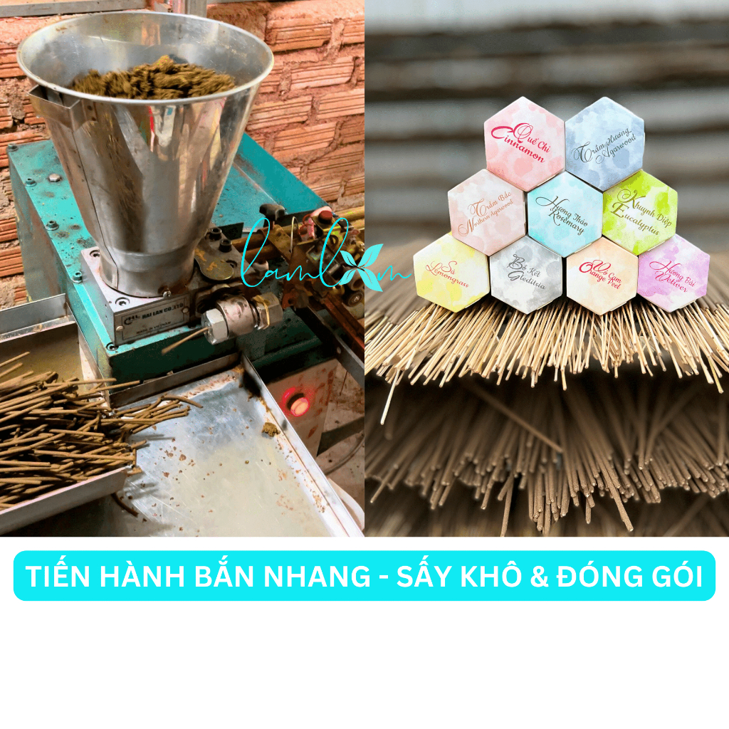Nhang trầm bắc Lam Lam nhang bắc thơm tết xưa mùi thảo dược tự nhiên an toàn không đậu tàn