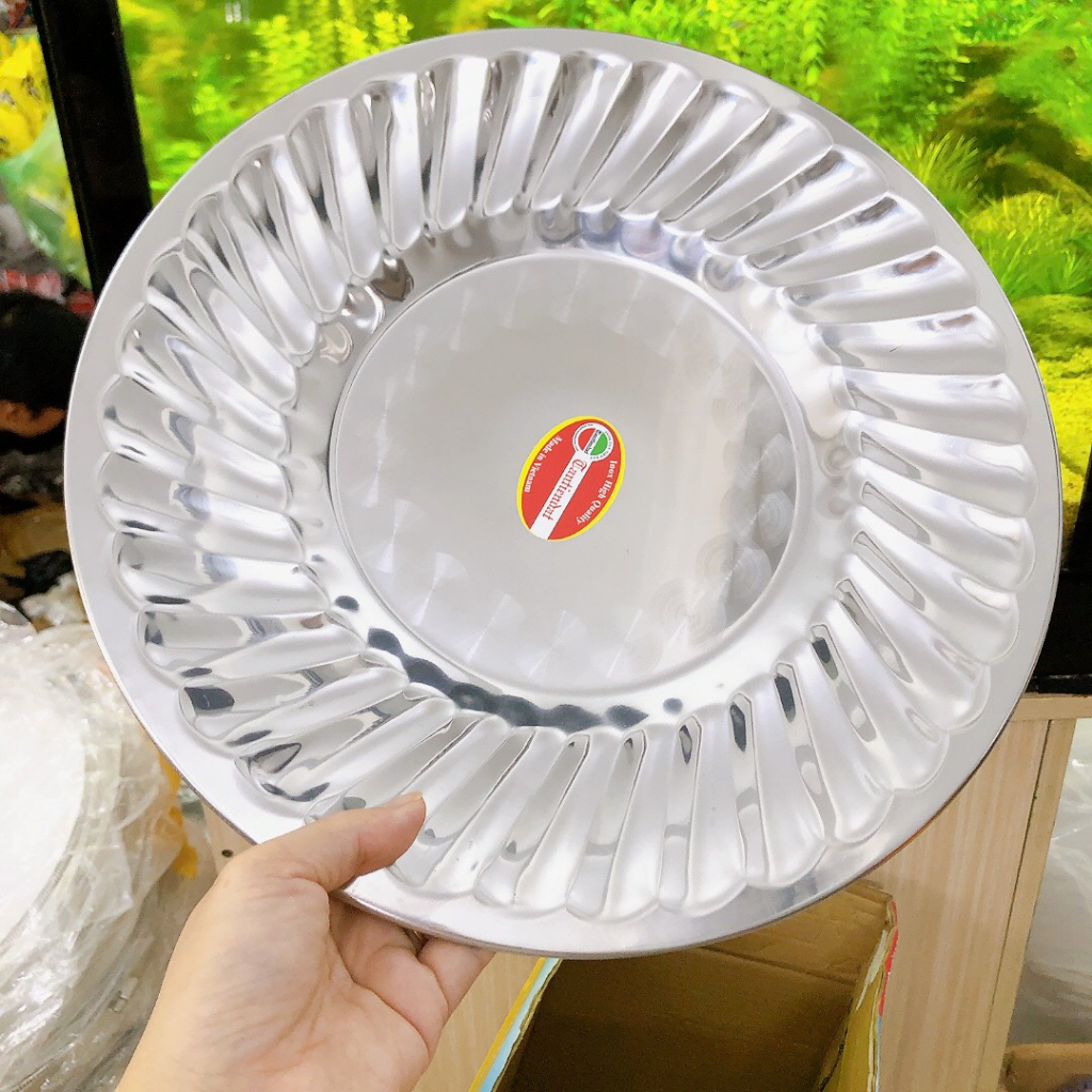 Dĩa tròn nox bông lớn làm bò né đựng thức ăn Cao Cấp 33cm -Tân Tiến Đạt