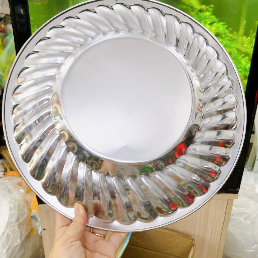 Dĩa tròn nox bông lớn làm bò né đựng thức ăn Cao Cấp 33cm -Tân Tiến Đạt