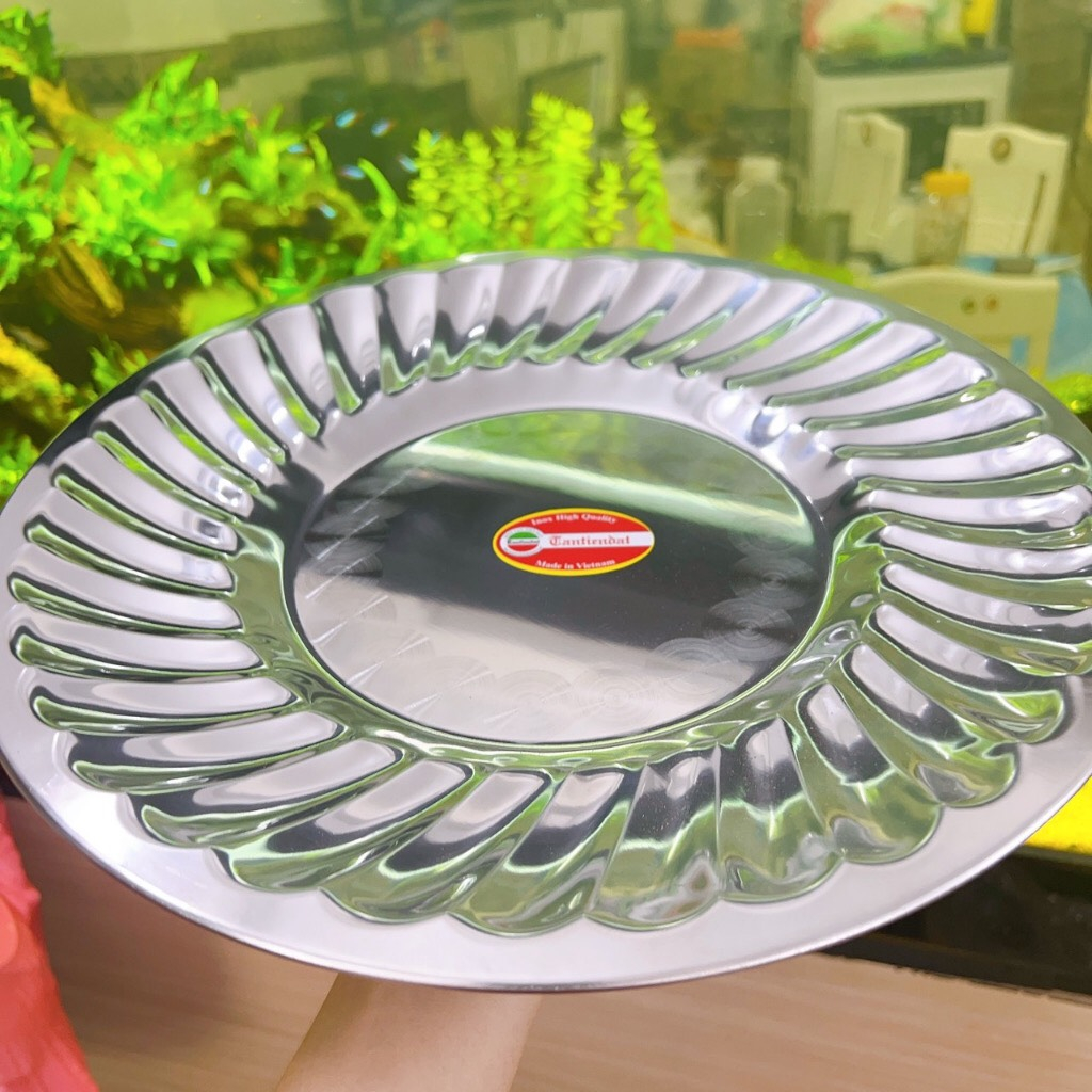 Dĩa tròn nox bông lớn làm bò né đựng thức ăn Cao Cấp 33cm -Tân Tiến Đạt