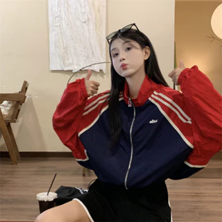 ÁO KHOÁC CROPTOP LOGO THEU FORM RỘNG BO XUÔNG DÂY RÚT MS 02