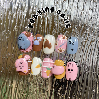 Nailbox nặn gel nổi dễ thương form ngắn