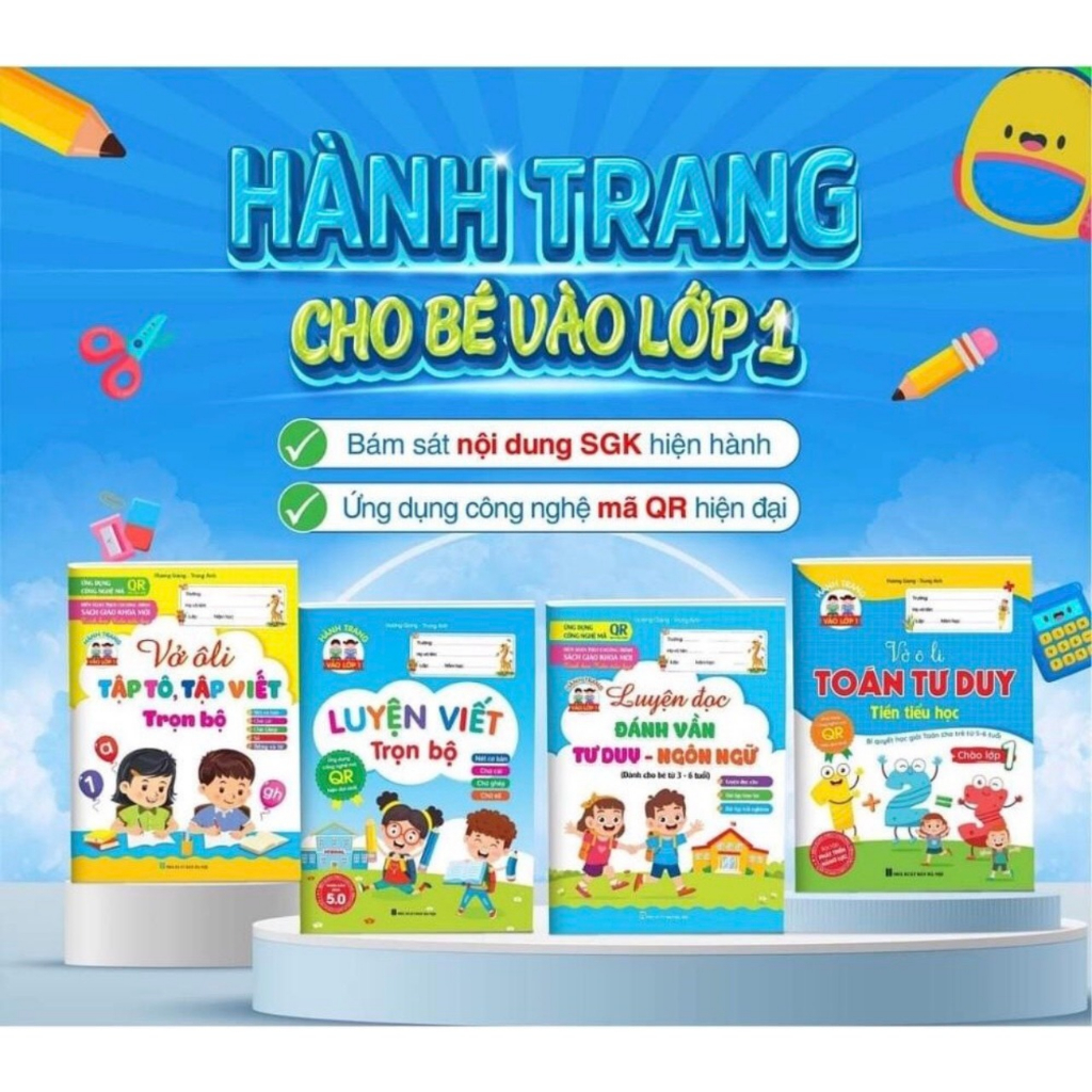 Sách - Vở ô li Toán Tư Duy Tiền Tiểu Học - Bí quyết học giỏi Toán cho trẻ từ 5-6 tuổi (Công nghệ mã QR hiện đại)