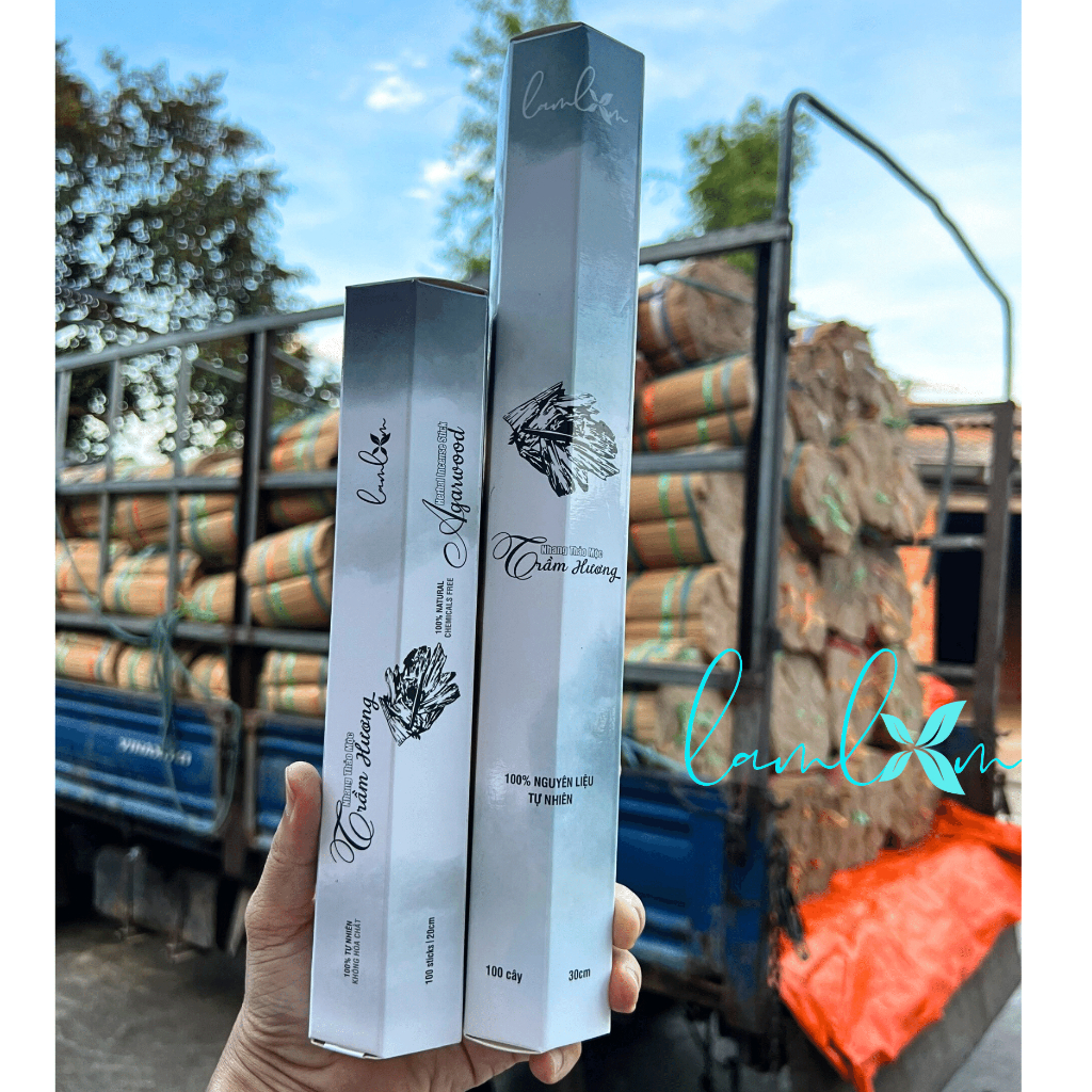 Nhang trầm cao cấp Lam Lam 20cm và 30cm hương trầm tự nhiên nhang thơm thư thái