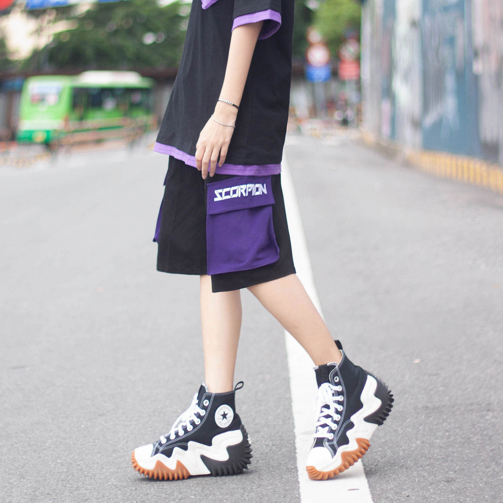 Quần Ngắn Túi Hộp Thêu Hopper - Scorpion - Wolf  Kaki Nam Nữ Unisex Form Rộng Oversized