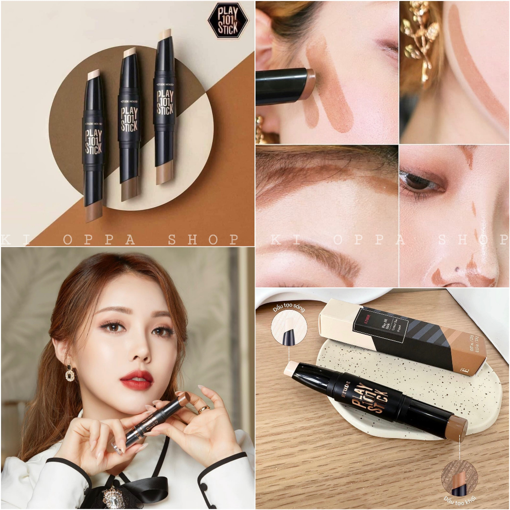 Bút tạo khối và highlight 2in1 ETUDE HOUSE Play 101 Stick Contour Duo