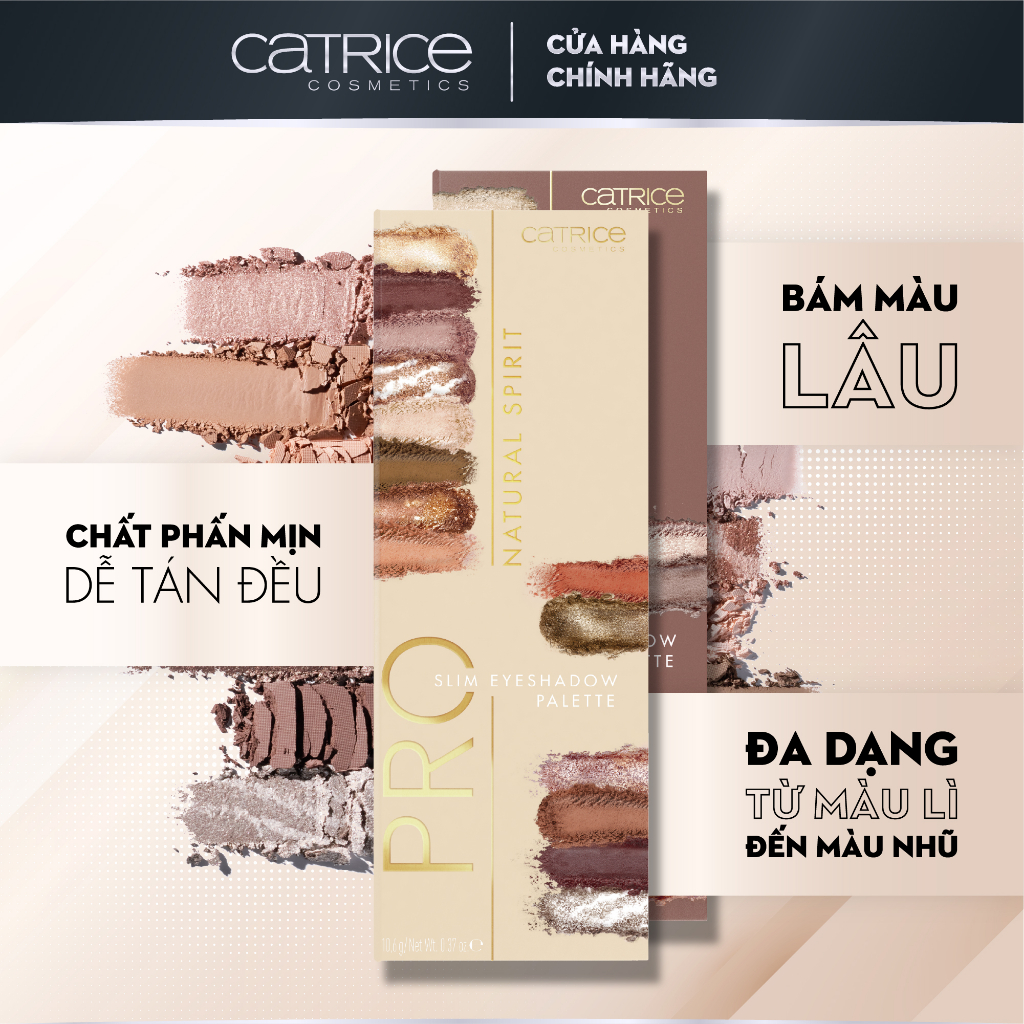 Bảng phấn mắt Catrice Pro Natural Spirit Slim Eyeshadow Palette 14 màu tạo điểm nhấn và chiều sâu cho mắt 10,6g