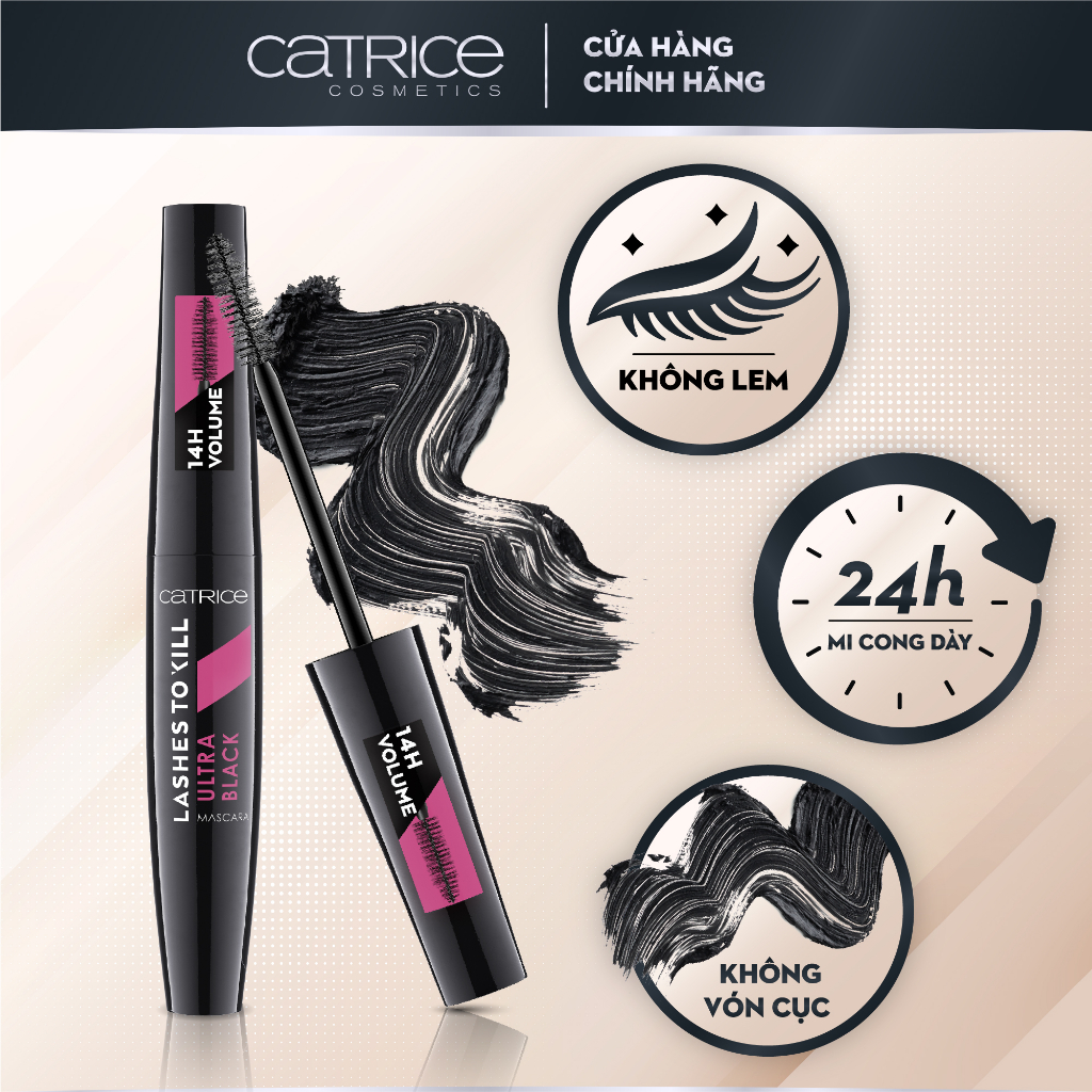 Mascara chuốt mi Catrice Lashes to Kill Ultra Black Mascara hỗ trợ nuôi dưỡng mi 10ml