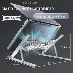 Giá đỡ laptop, macbook, ipad chất liệu hợp kim nhôm có đệm silicon chống trượt