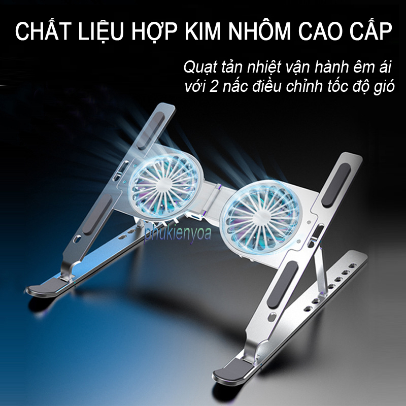 Giá đỡ laptop, macbook, ipad chất liệu hợp kim nhôm có đệm silicon chống trượt