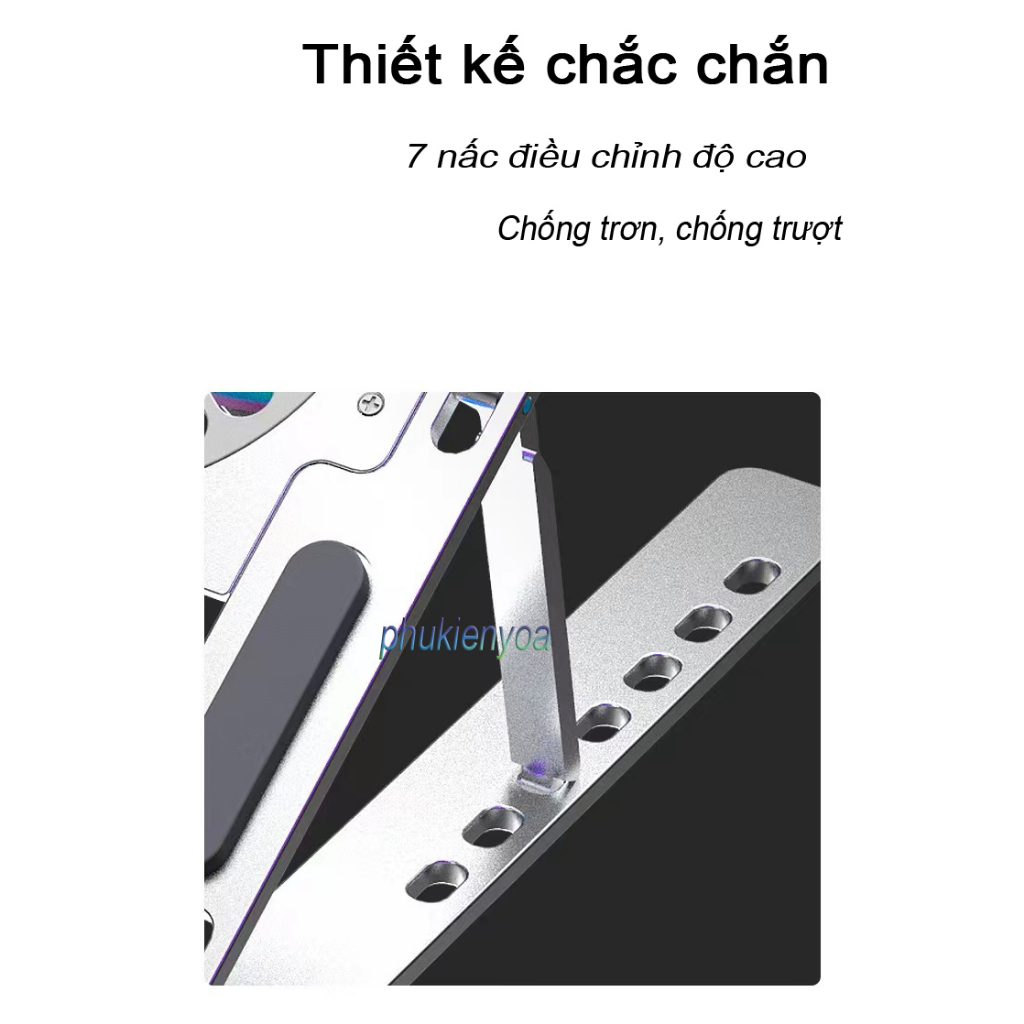 Giá đỡ laptop, macbook, ipad chất liệu hợp kim nhôm có đệm silicon chống trượt