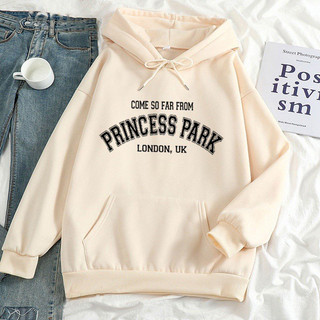 Áo nỉ hoodie in chữ PRINCESS PARK áo thu đông dài tay Nam nữ