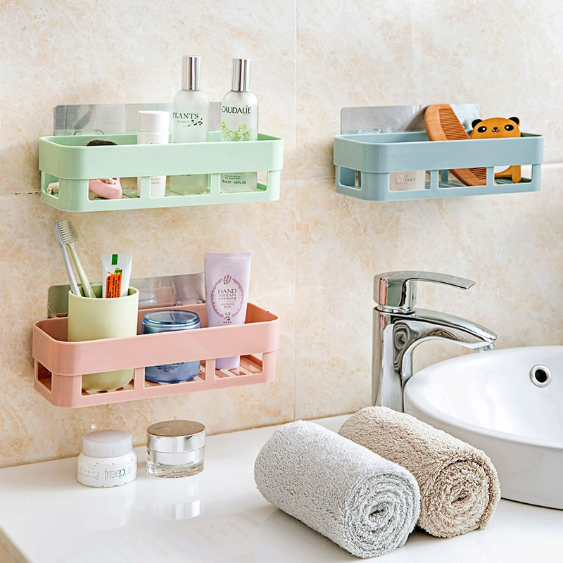 Kệ nhựa treo tường nhà tắm, nhà bếp dán tường chịu lực