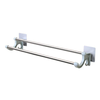 Giá Treo Khăn Inox 2 Tầng 55cm Nhà Tắm,Nhà Bếp Không Cần Khoan Vít { H }