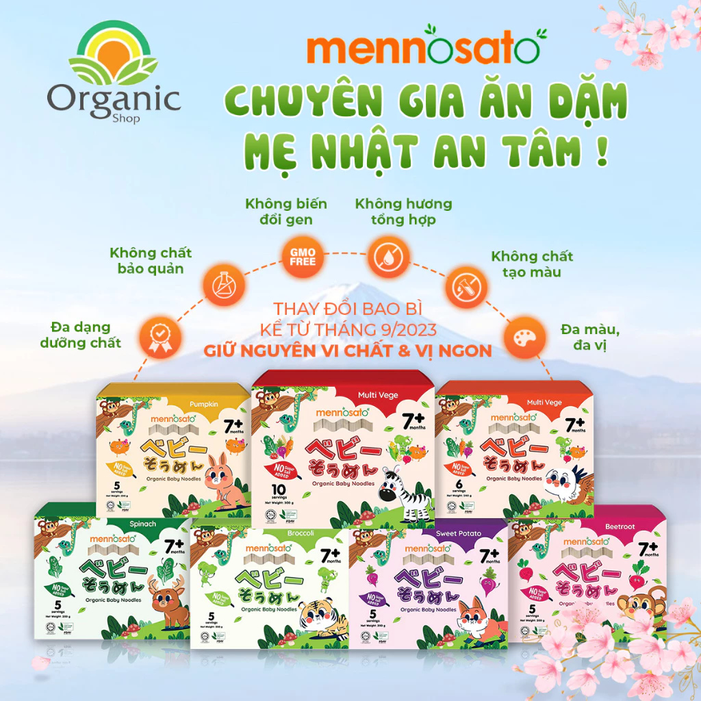 Mì sợi hữu cơ cho bé