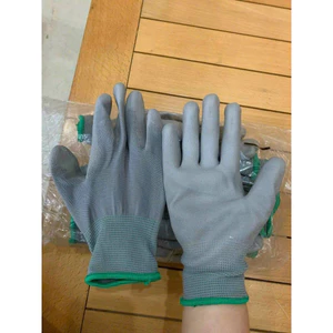 Găng tay xám phủ PU lòng bàn tay cho xây dựng, cơ khí, làm gara oto, găng tay phủ pu chống tĩnh điện