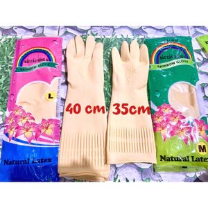 Bịch 10 đôi găng tay cao su Sắc Cầu Vồng đủ size, găng tay rửa bát, găng tay rửa chén