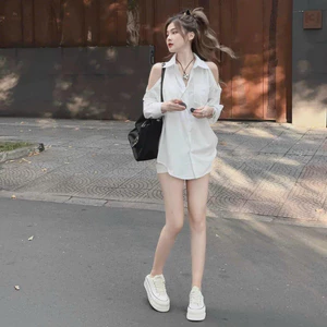💗 SET ÁO SƠMI KHOÉT VAI & SHORT ⚡HỎA TỐC⚡ MEOINDAHOUSE