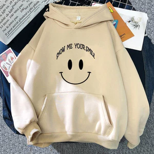 Áo hoodie in hình Mặt cười ngộ nghĩnh áo nỉ thu đông cho nam và nữ