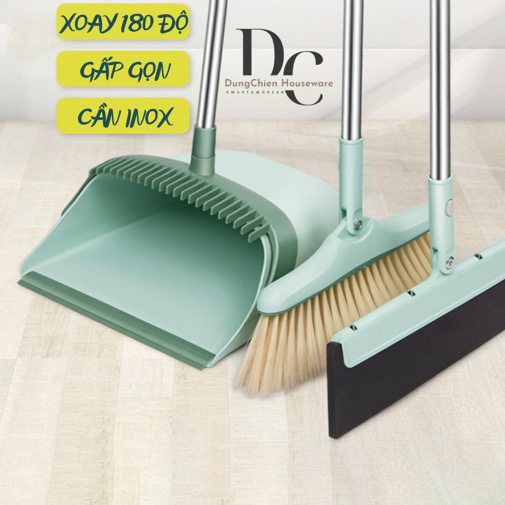 Chổi Quét Nhà Thông Minh Xoay 180 độ, Bộ 3 Chổi PP Cao Cấp Kèm Hốt Rác ...