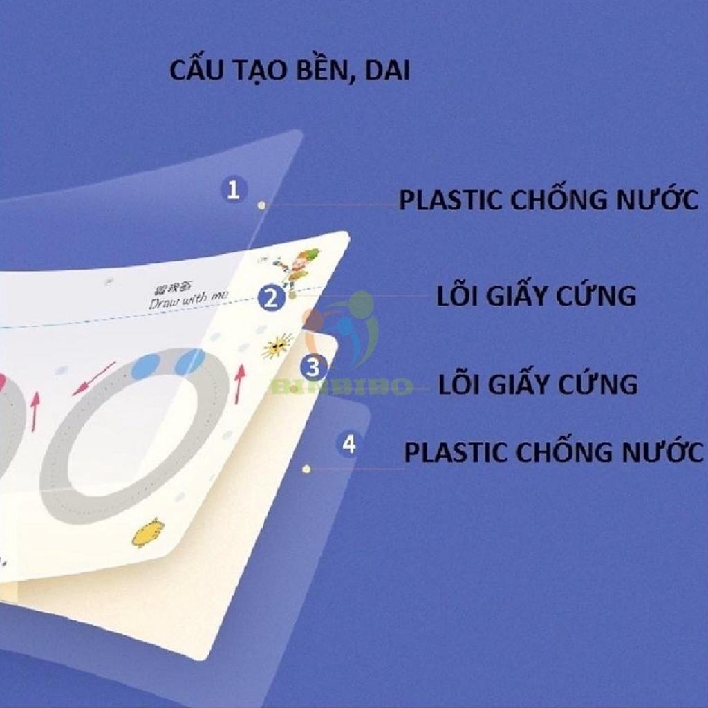Tập tô vẽ thông minh 64 trang Giáo dục toàn diện Montessori cho bé từ 2-3-4-5 tuổi - Binbibo