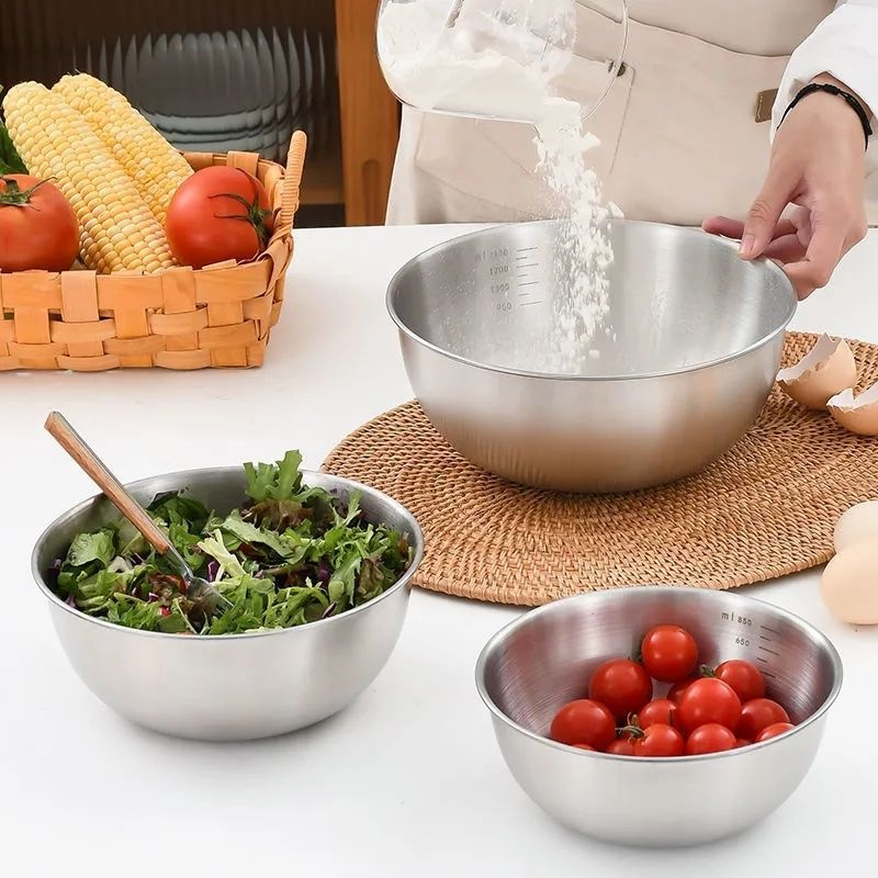 SET 3 THAU TRỘN INOX, SET 3 TÔ INOX TO ĐỂ TRỘN BỘT LÀM BÁNH,ĐỰNG CƠM ...