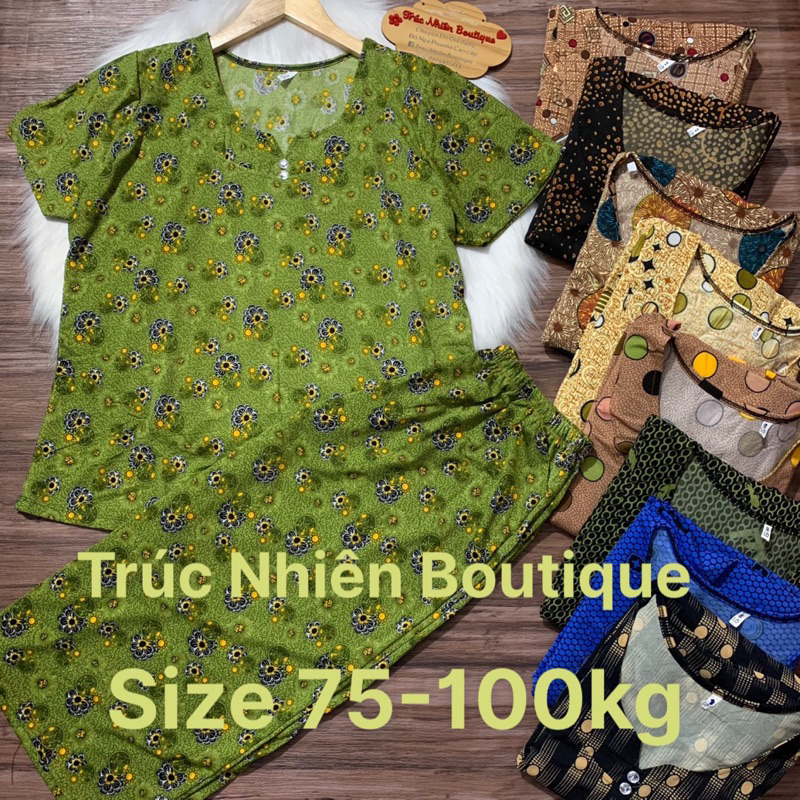 (BIGSIZE 7,8,9 : 75-100kg) Bộ đồ trung niên thun aty loại 1 quần lửng rộng nhiều màu