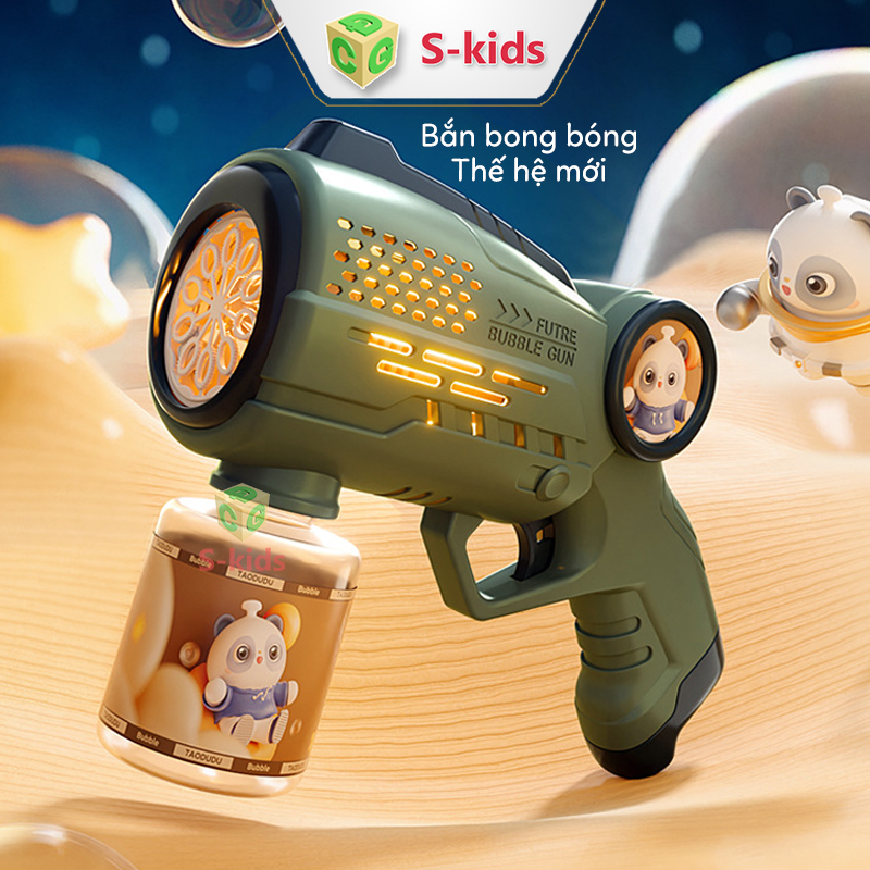 Ảnh Súng bắn bong bóng xà phòng thiết kế mới không bị rò rỉ nước, đồ chơi cho bé S-kids 2