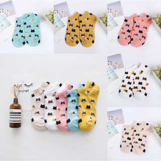 SET 5 đôi Tất, vớ nữ cổ ngắn Mèo nhỏ cute dễ thương phong cách Hàn Quốc 🌸free ship🌸